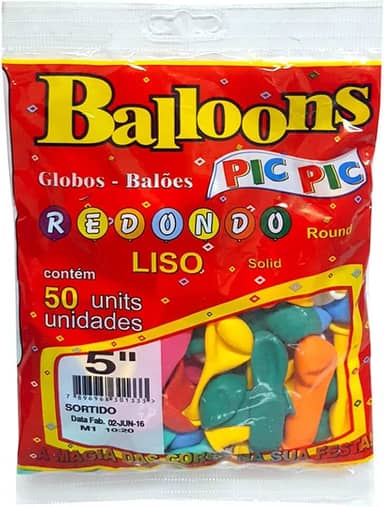Balao Redondo N 050 Sortido Pct Com 50 108261