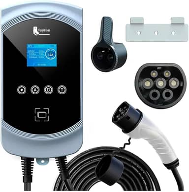 Carregador Portátil para Carro Elétrico, 7,6KW 32A 85-264V Tipo 2, Cabo 5M, Carregamento Interno/Externo, Carregador EV Tipo 2 para Carros