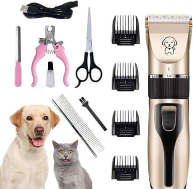 Máquina de Tosar Pet Profissional Kit Maquininha de Tosa Silenciosa Aparador Recarregável Para Cães Gatos com Acessórios Tosador Cachorro Bivolt 110/220