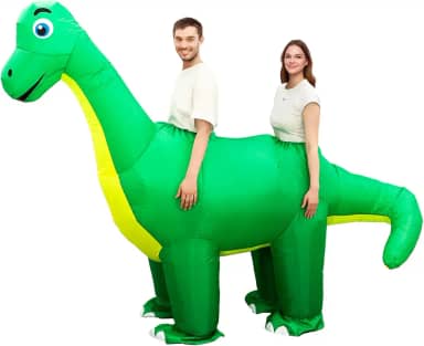 Yearntown Fantasia inflável de dinossauro para duas pessoas para adultos, fantasia de Halloween para casais explodindo 2025, roupa engraçada para cosplay adulto (dinossauro)
