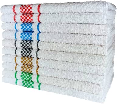 Kit 10 Pano de Prato Atoalhado Para Cozinha Felpudo Premium 45x70cm 370g/m² 100% Algodão - Sortido