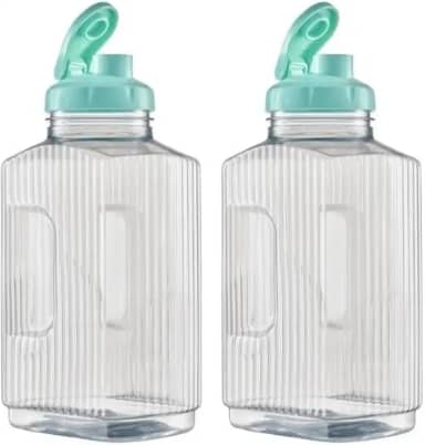 2 Jarra Garrafa De Água Suco Geladeira Tampa Higiênica 1,7l (Tifani)