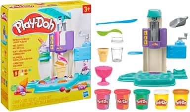 Play-Doh Massinha de Modelar Infantil, Sorveteria Colorida - Conjunto de massinha com acessórios e 5 potes, presente de Natal para crianças acima de 3 anos