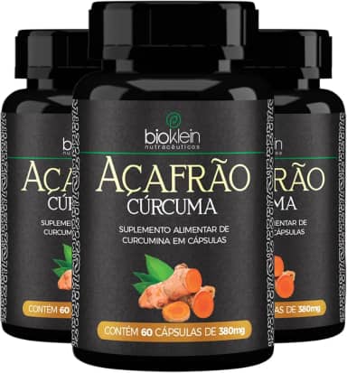 Kit 3 Curcuma Longa L Açafrão 80mg Curcumina 60 Cápsulas Bioklein