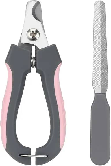 Cortador de Unha para Pet com Lixa Kit de Cortador e Lixa 12 cm Cachorro e Gato Higiene Pet (Rosa)