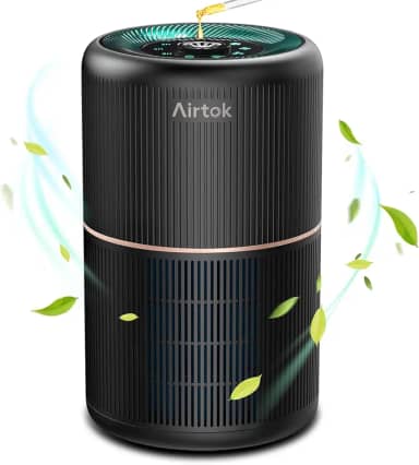 AIRTOK Purificador de Ar Hepa para Quarto de Casa com Esponjas Perfumadas | Filtro de Ar 4 em 1 H13 True Hepa para Odores de Pêlos de Animais de Estimação de Pó de Fumaça, Remoção de 99,97% A 0,1 Mícr