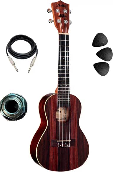 Ukulele Eletroacústico Shelby Concerto Tabaco Su23r