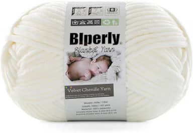 1 pacote de fio de cobertor macio de chenille para bebês - #6 fio grosso super volumoso de textura torcida para tricô, amigurumi e decoração de casa (200 ml, 140 m cada) (branco leitoso)