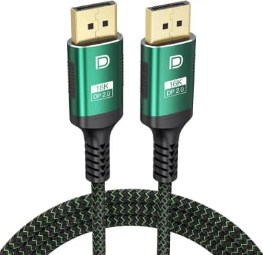 FEMORO Cabo DisplayPort 2.1 de 3 m, cabos de porta de exibição 16K @60Hz 8K @120Hz 4K @240Hz, cabo DP para DP 80Gbps suporta HDR10 HDCP DSC 1.2a compatível com FreeSync G-Sync placa de vídeo para