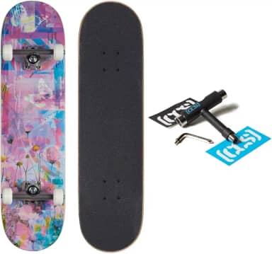 [CCS] Skate em branco completo | Madeira de bordo natural lisa | Grau profissional | Totalmente montado com ferramenta de skate e adesivos | Adultos, crianças, adolescentes, jovens | meninos e meninas