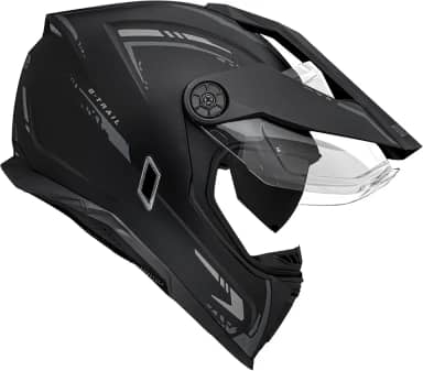 Capacete Moto Bieffe B-Trail Authentic Preto Fosco Grafite Com Óculos Interno