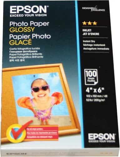 Epson Papel, foto brilhante, 4X6, 100 unidades