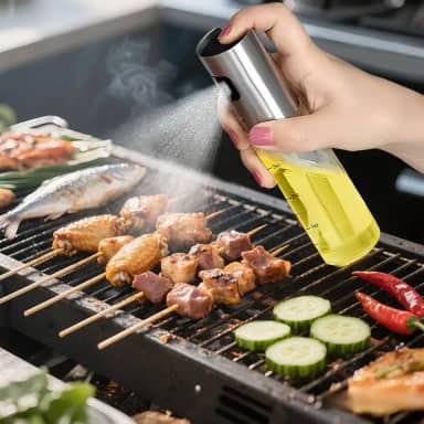 Pulverizador de azeite de oliva para cozinhar 2 em 1, frasco dispensador de azeite de oliva para cozinha, recipiente de óleo para assar, fritadeira, salada, fritura, churrasco, assar (100 ml, escala)