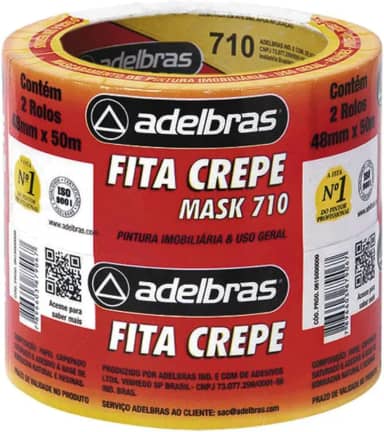 Fita Crepe, Adelbras 0615000009, Multicor, Pacote de 2