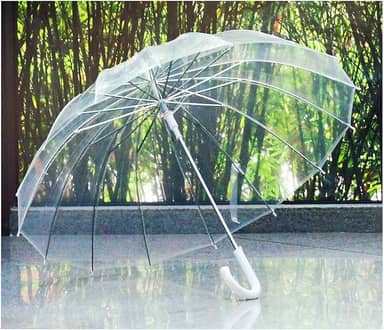 Guarda chuva transparente 8 varetas unisex