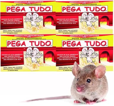 Kit 4 Ratoeiras Adesiva Pega Tudo Cola Pega Gruda Mata Rato