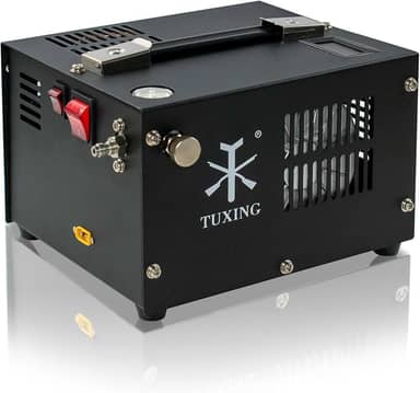 TUXING Pcp Compressor de ar, 4500Psi 30Mpa, sem óleo/água, alimentado por carro 12V DC ou casa 220V AC com adaptador (incluído), bomba para rifles e pistolas de ar PCP (TXES061)