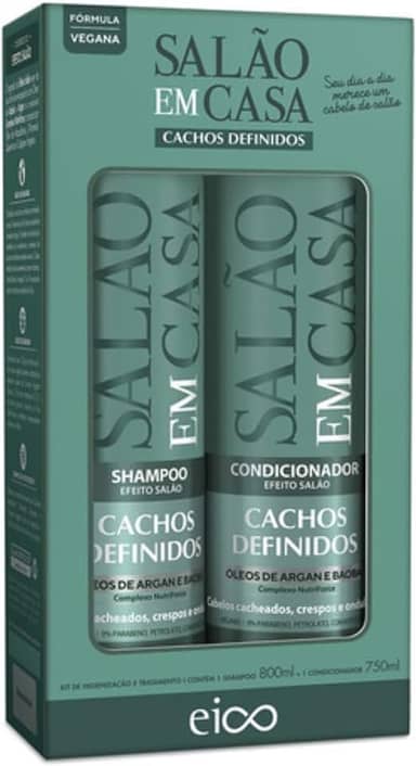 Eico Kit Salão em Casa Cachos Definidos Shampoo 800ml + Condicionador 750ml