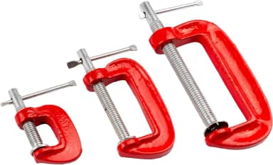 EDA 3KW, Grampos 'C' para Marceneiro, Vermelho, 3 Peças
