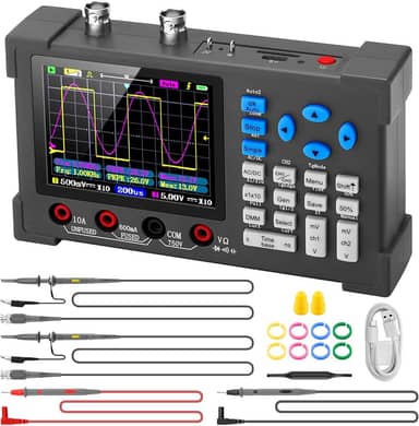 MakerHawk Kit de Osciloscópio Digital Portátil Lcd - 2 Canais 3.2 "Tft Multímetro Gerador de Sinal de Osciloscópio Mini Osciloscópio Automotivo Largura de Banda 120Mhz Osciloscópios Digitais Portáteis