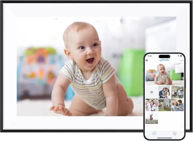 Dragon Touch Digital Picture Frame - WiFi 10.1 inch IPS Touch Screen Digital Photo Frame Display, 32GB Storage, Auto-Rotate, Share Photos via App-Black Border