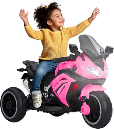 Moto Elétrica Infantil Triciclo com Controle Remoto para Crianças, Bateria 6V Recarregável e Farol, Brinquedo Veículo para Meninos e Meninas Passeio Divertido