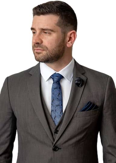 Conjunto Elegante de Gravata e Lenço, Gravata Azul com Estampa Paisley, Acessórios Masculinos para Terno Formal