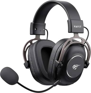Havit Headphone Fone de Ouvido H2002YG Black, Quad-Mode, Sem Fio e Com Fio, Wireless 2.4GHz, Bluetooth, USB, 3,5mm, Gamer, com Microfone Destacável Com Cancelamento de Ruído, Falante 50mm, Preto