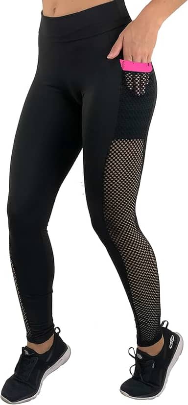 Calça Legging Com Bolso Fristyle Academia Suplex Microfibra Feminina