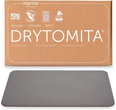 Momo Lifestyle Tapete para Banheiro de Terra Diatomácea Drytomita, Seca Rápido para Saída de Box, Antiderrapante (Cinza Grafite, 60 x 39 cm)