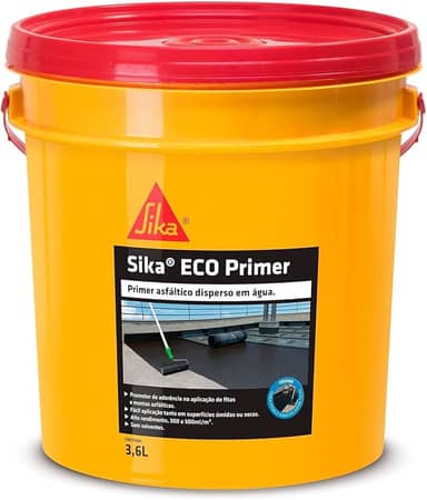 Sika - ECO Primer Preto - Impermeabilização - Superfícies cimentícias - Galão 3,6L