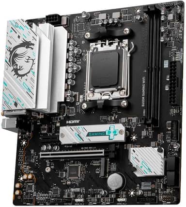 MSI Placa-mãe B650M GAMING WIFI, mATX - Suporta processadores AMD Ryzen série 7000, AM5 - DDR5 Memory Boost 7800+ MHz/OC, PCIe 4.0 x16, M.2 Gen4, Wi-Fi 6E