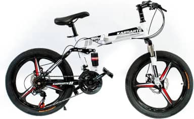 Bicicleta Aro 20 CityFold Bike 21 Vel Marchas Freio a Disco Quadro Aço Carbono Cor Branco Preto - WCT FITNESS
