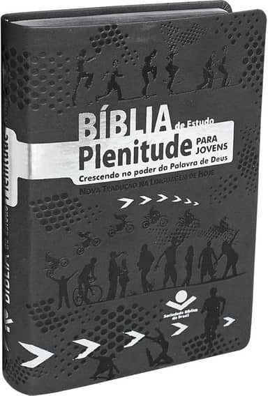 Bíblia de Estudo Plenitude para Jovens NTLH | SBB | Bíblia de Estudo Plenitude para Jovens - Capa em couro sintético, cinza escuro: Nova Tradução na Linguagem de Hoje (NTLH)