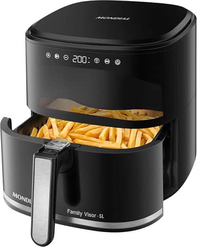 MONDIAL Fritadeira Sem Óleo Air Fryer Digital 5L, Preto, 2000W, 110V - AF-50-DV