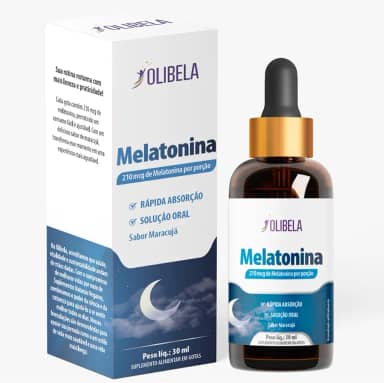 Melatonina Gotas 30ml 210mcg | Sono Rápido e Natural | Sabor Maracujá | Rápida Absorção | Suplemento Vegano | Fabricado no Brasil | Olibela (1)