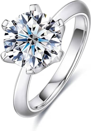 Moissanite 9 mm 3 quilate Anel, Anel Feminino, Joias Femininas, Rings, Aneis Feminos, Anéis, Casamento Perfeito