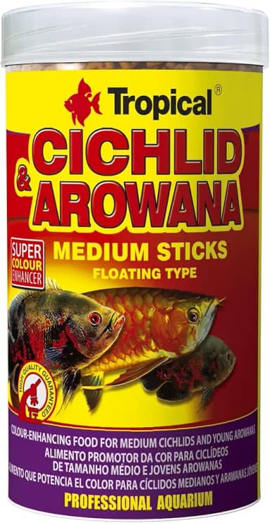Ração Para Peixes Cichlid&Arowana Médioium Sticks 250ml 90g Tropical Tropical Para Peixes