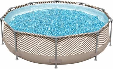 Piscina Circular 5200 Litros De Lona Estruturada Jardim Pátio Praia Mor