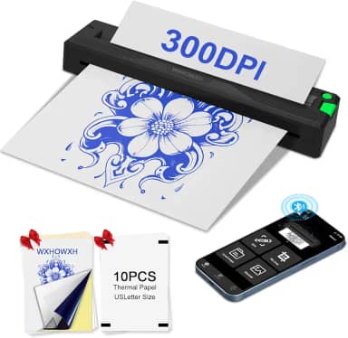 Impressora de estêncil de tatuagem 2026 para tatuadores e iniciantes, máquina de tatuagem termocopiadora com 3 peças de papel de transferência de tatuagem, impressora portátil sem fio Bluetooth
