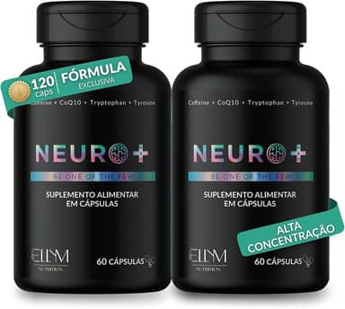 Neuro+ 120 Capsulas ELLYM NUTRITION Nootropicos Multivitaminico Foco Cafeina Magnesio Triptofano Taurina B12 Tirosina