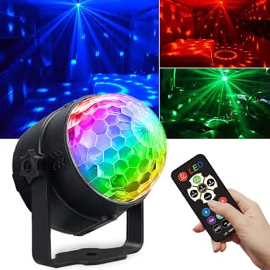 Aimeizi Luz de bola de discoteca, luzes de decoração de festa de halloween, usb led mini som ativado dj dança palco luz colorida rgb lâmpada estroboscópica para sala de casa dança karaokê na