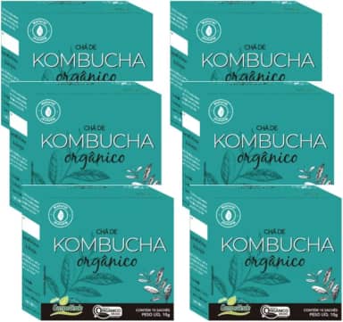 Kit 6cx Chá Kombucha Orgânico - chá fermentado (60 sachês de 10g) - Campo Verde