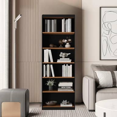 DULLAR MÓVEIS Organizador Livreiro Para Sala Escritório Gold (Preto/Nature), 1 Prateleira Barrister, Contemporâneo, Organizador Livreiro, 1 Unidade