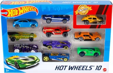 Hot Wheels Diecast Veículo de Brinquedo Pacote Surpresa 10 carros para crianças a partir de 3 anos