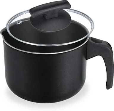 Leiteira 14 com Tampa Vidro Alumínio Fortaleza Preto