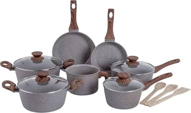 Mimo Style, Jogo de Panelas Cerâmica 10 Peças Indução Style Cook Grafite Bambu
