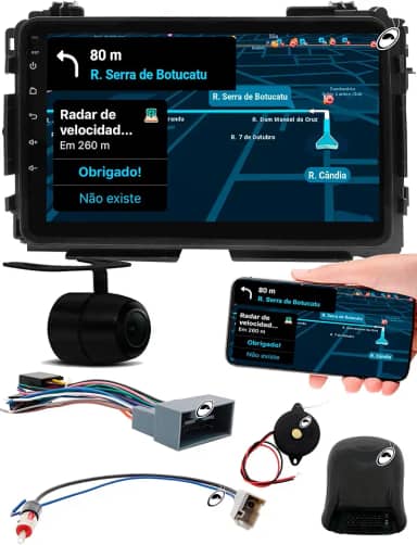 H-Tech Multimidia 9 Polegadas HRV 2015 a 2021 Android Auto CarPlay Comando Volante + Câmera de Ré