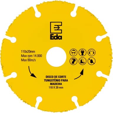 Eda Disco de Corte Tungstênio para Madeira 110 x 20 mm