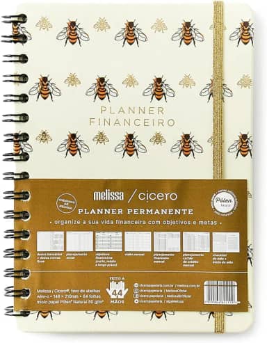 Planner Permanente Wire-O Melissa Financeiro Favo De Abelhas, Cicero